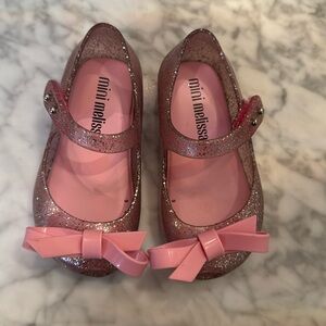 Mini Melissa Pink Bow Shoe